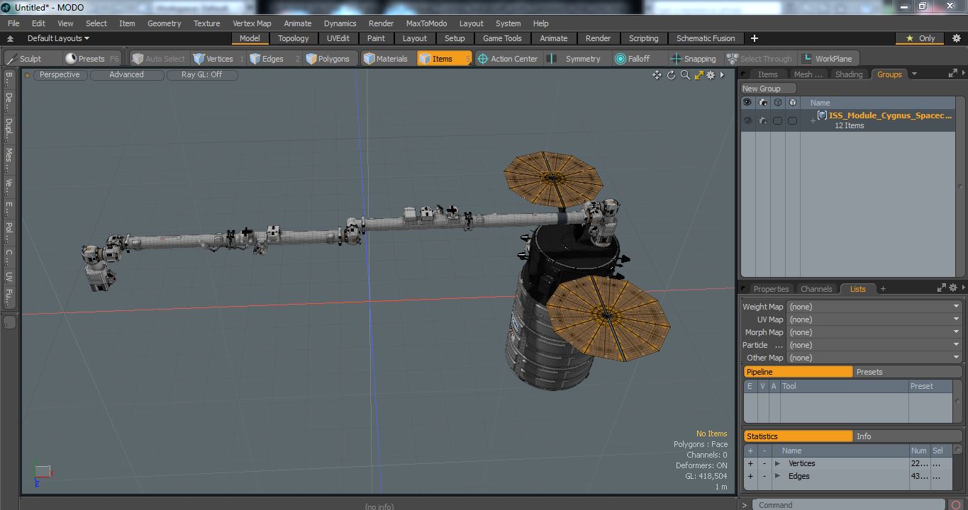 ISS Module Cygnus Spacecraft with Canadarm 3D