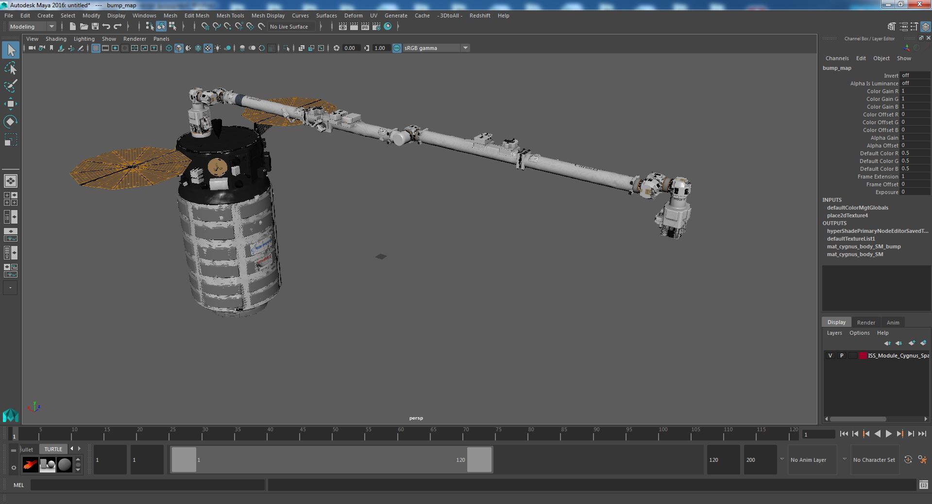 ISS Module Cygnus Spacecraft with Canadarm 3D