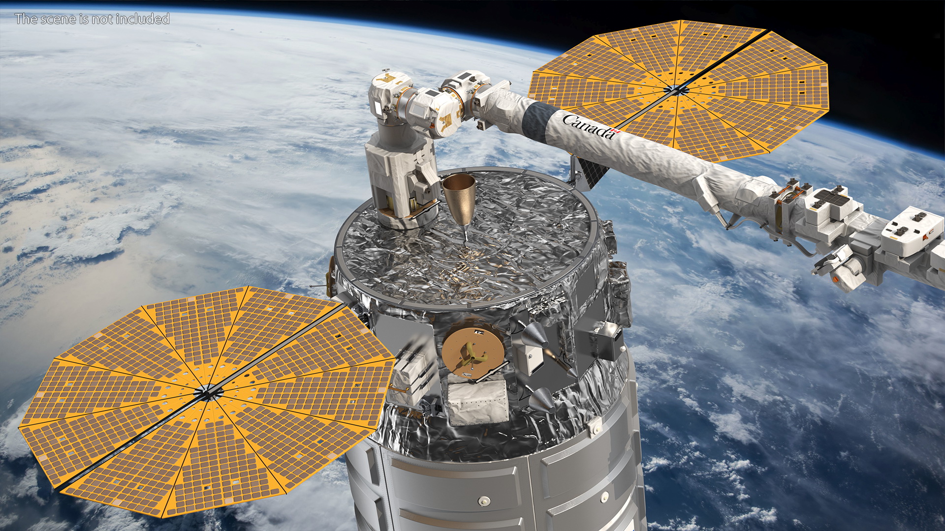 ISS Module Cygnus Spacecraft with Canadarm 3D