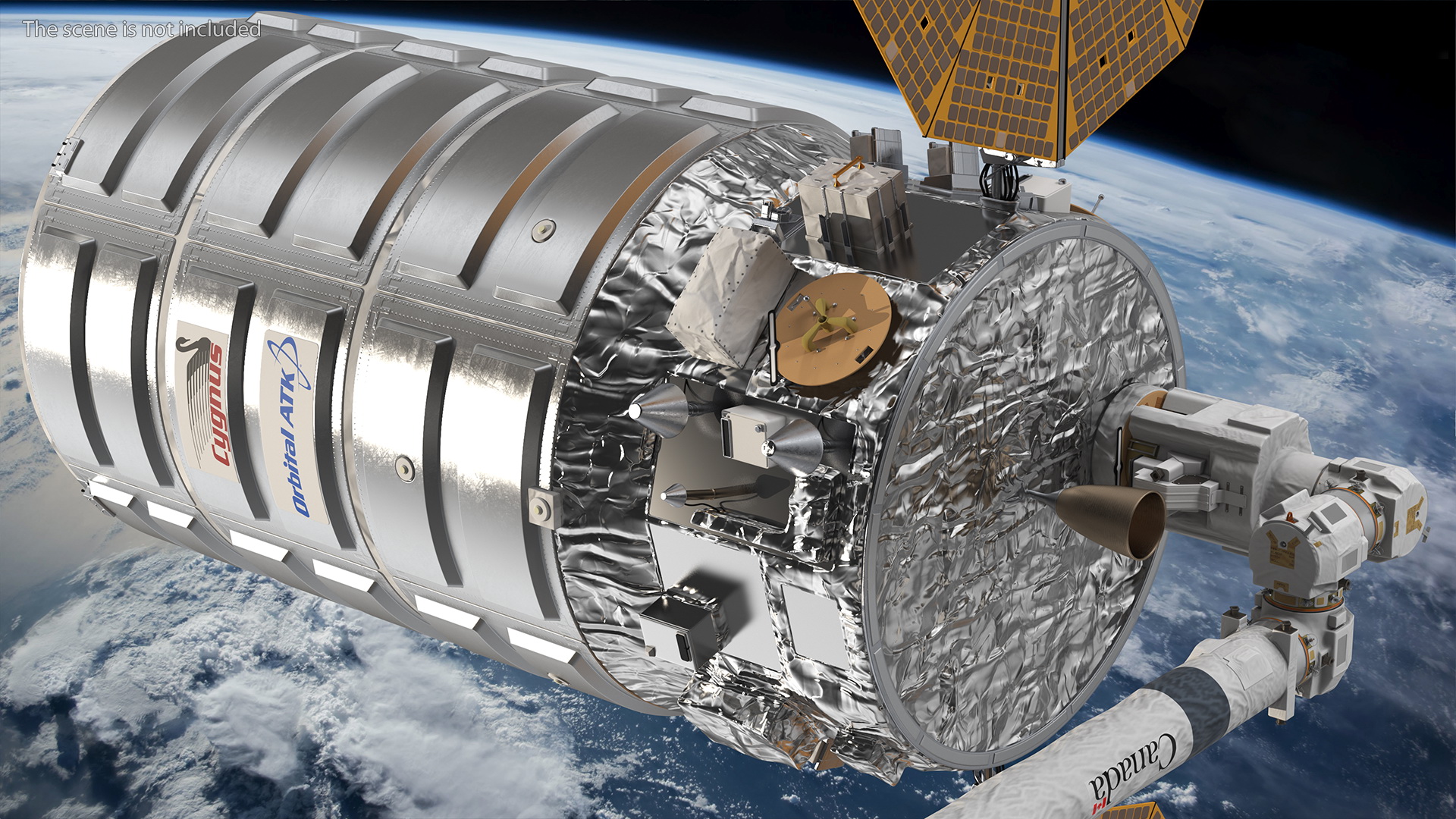 ISS Module Cygnus Spacecraft with Canadarm 3D