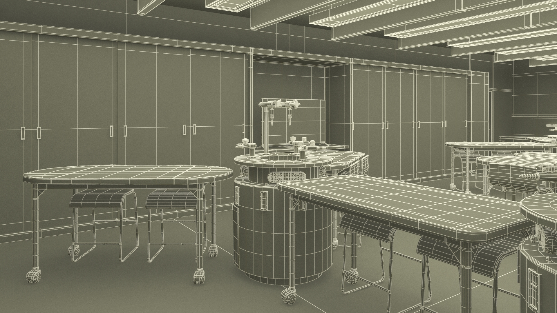 Modern Interior of the School Chemistry Classroom 3D model
