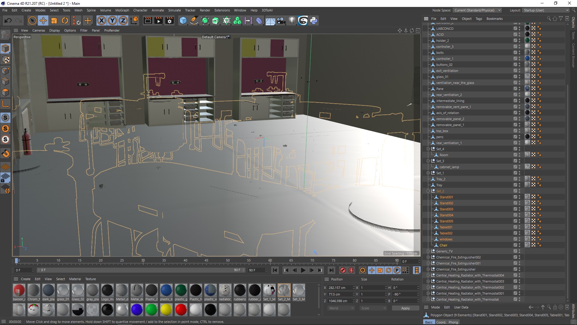 Modern Interior of the School Chemistry Classroom 3D model