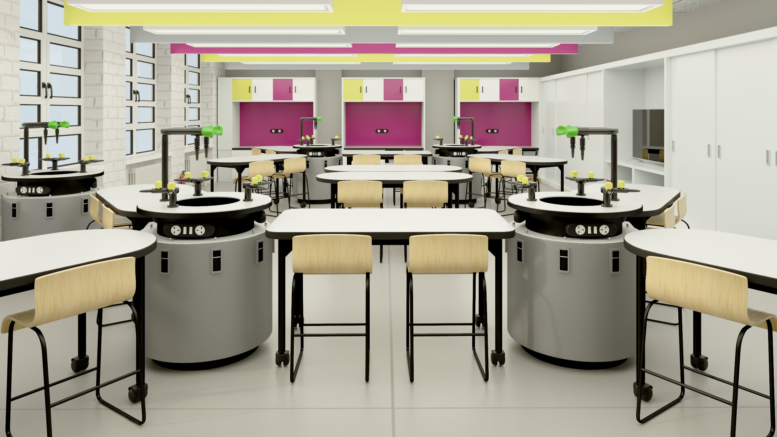 Modern Interior of the School Chemistry Classroom 3D model