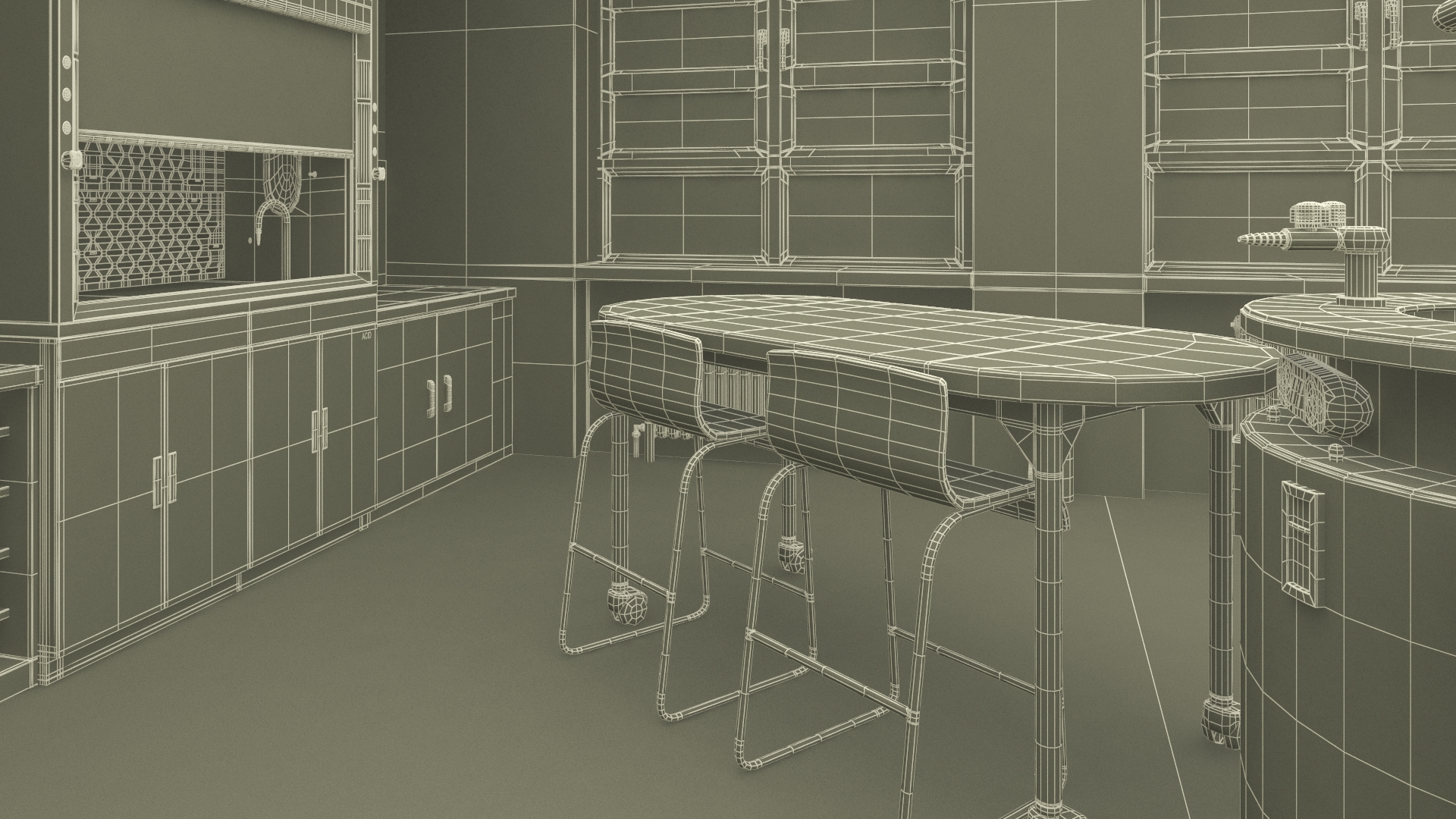 Modern Interior of the School Chemistry Classroom 3D model