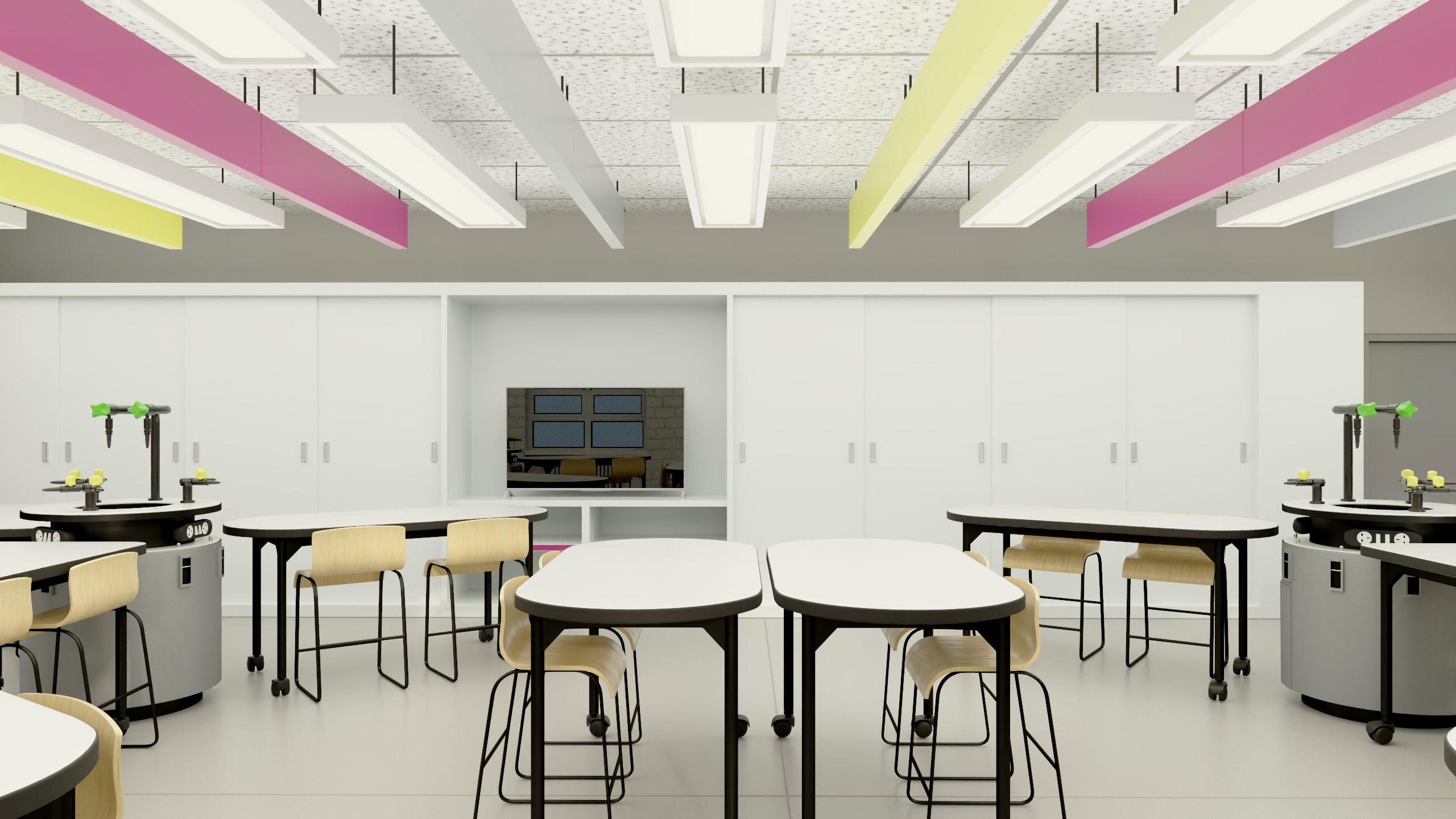 Modern Interior of the School Chemistry Classroom 3D model