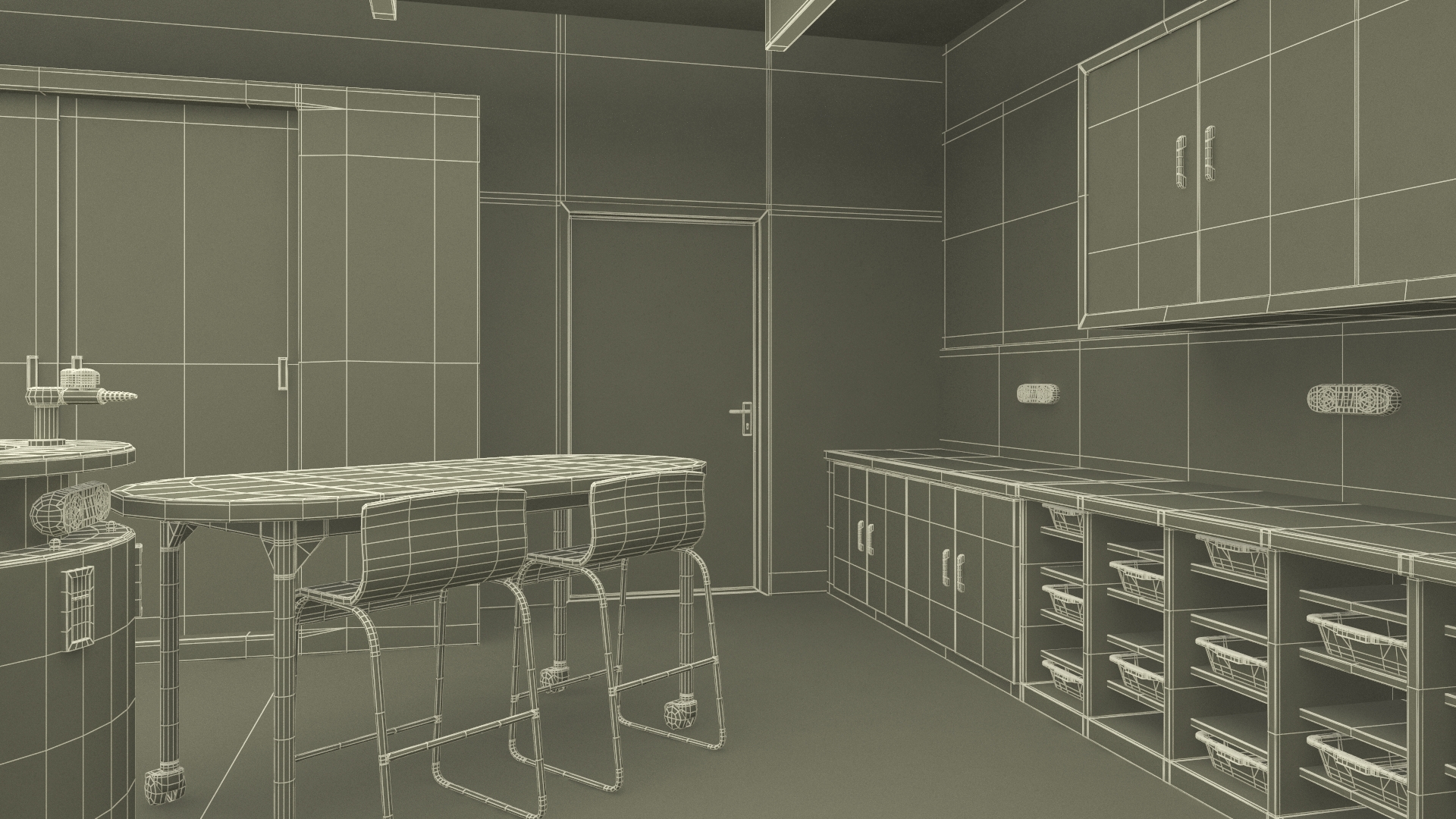 Modern Interior of the School Chemistry Classroom 3D model