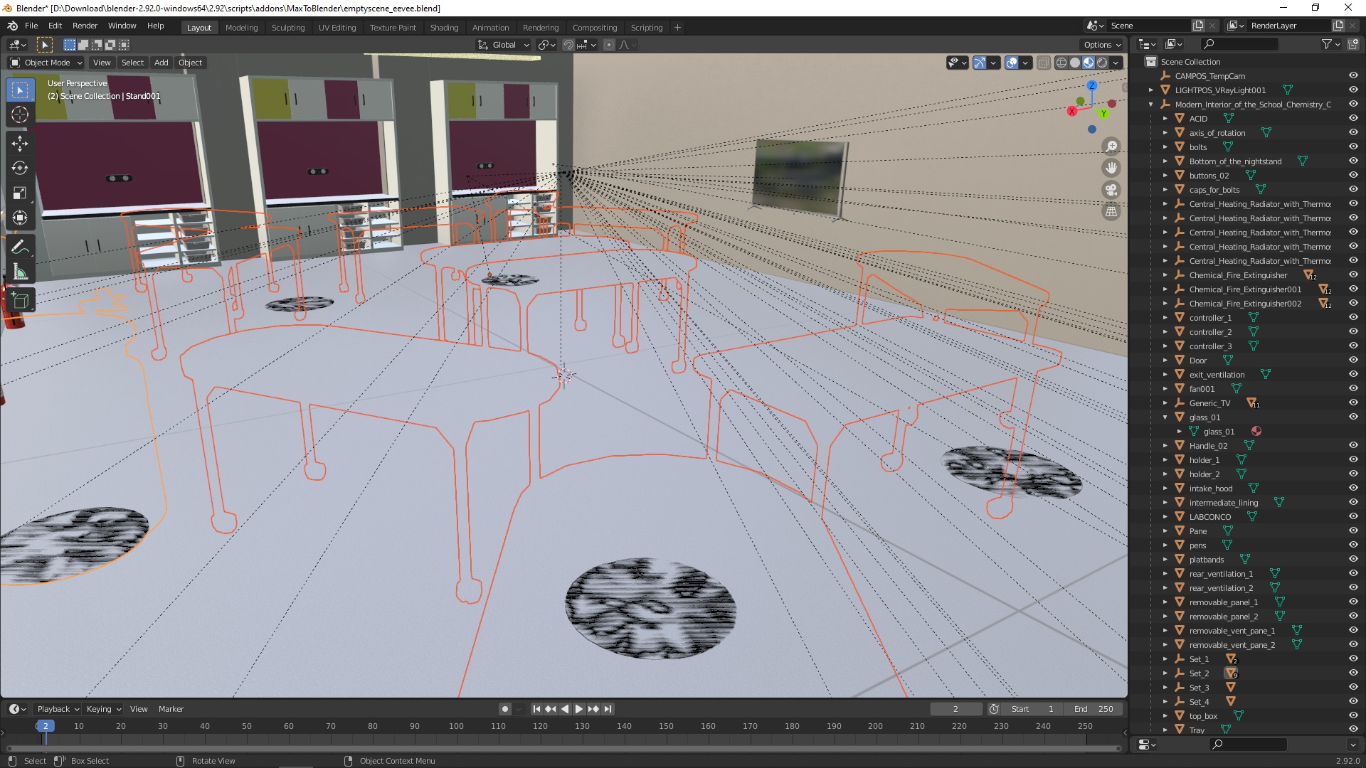 Modern Interior of the School Chemistry Classroom 3D model