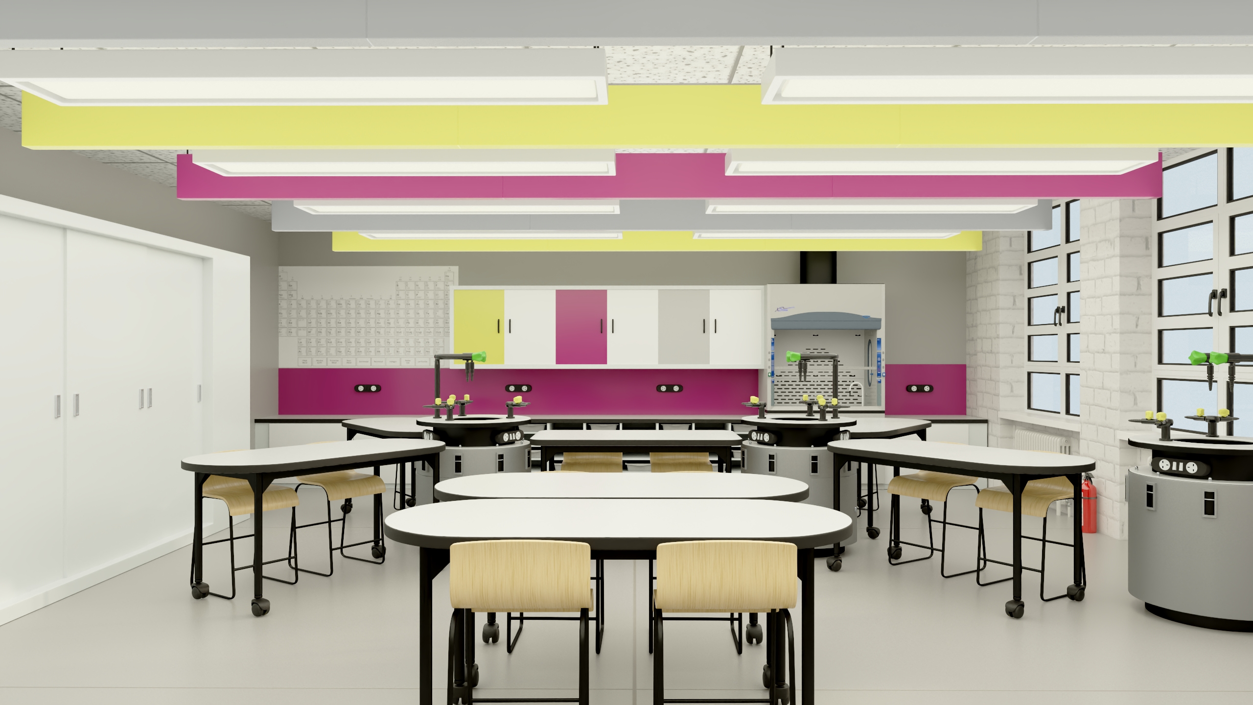 Modern Interior of the School Chemistry Classroom 3D model