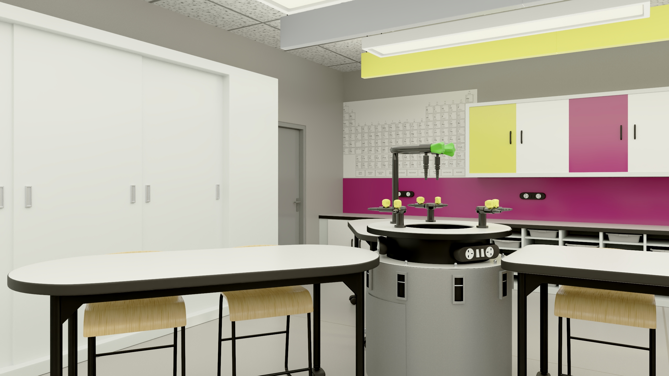 Modern Interior of the School Chemistry Classroom 3D model
