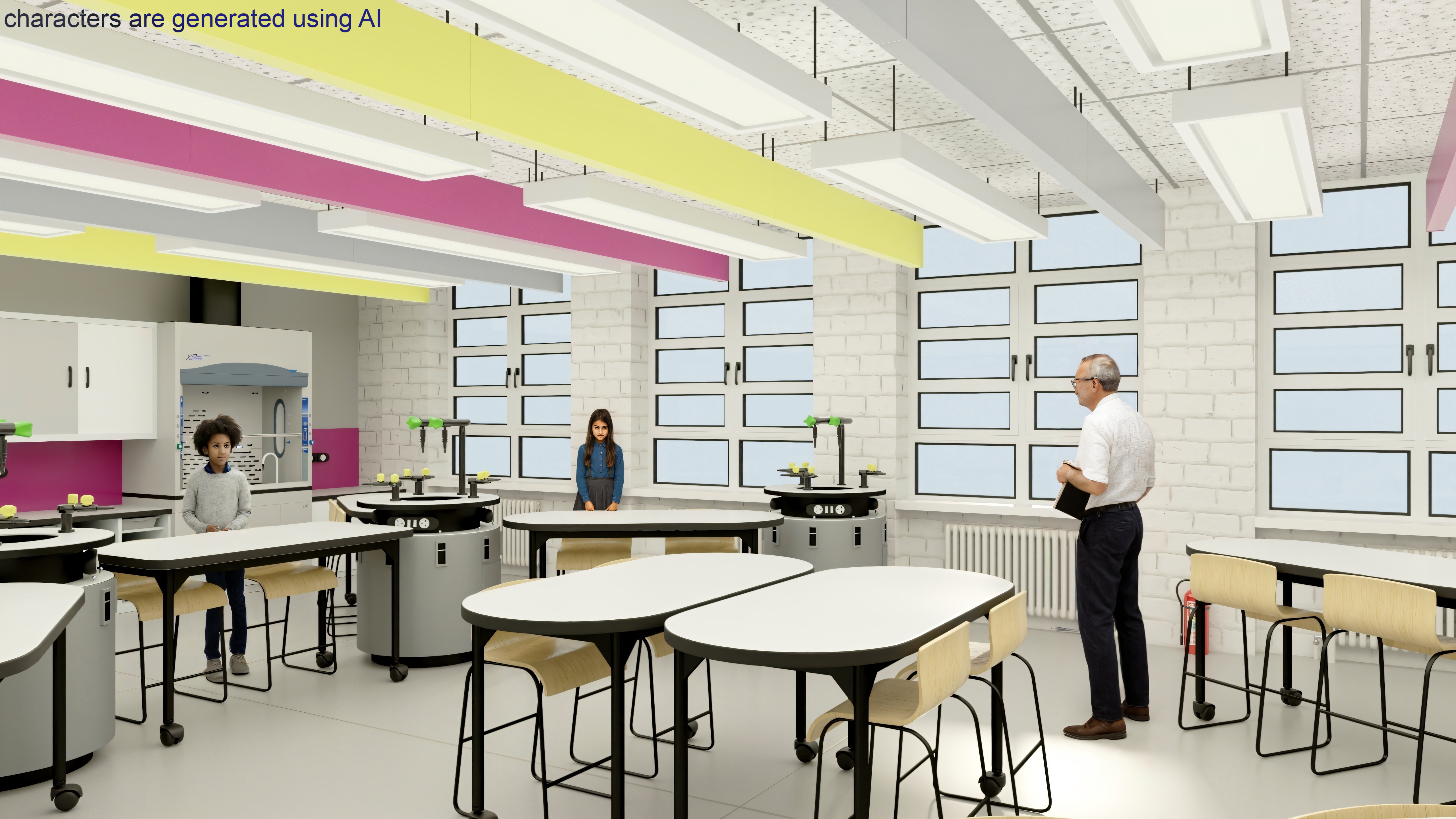 Modern Interior of the School Chemistry Classroom 3D model