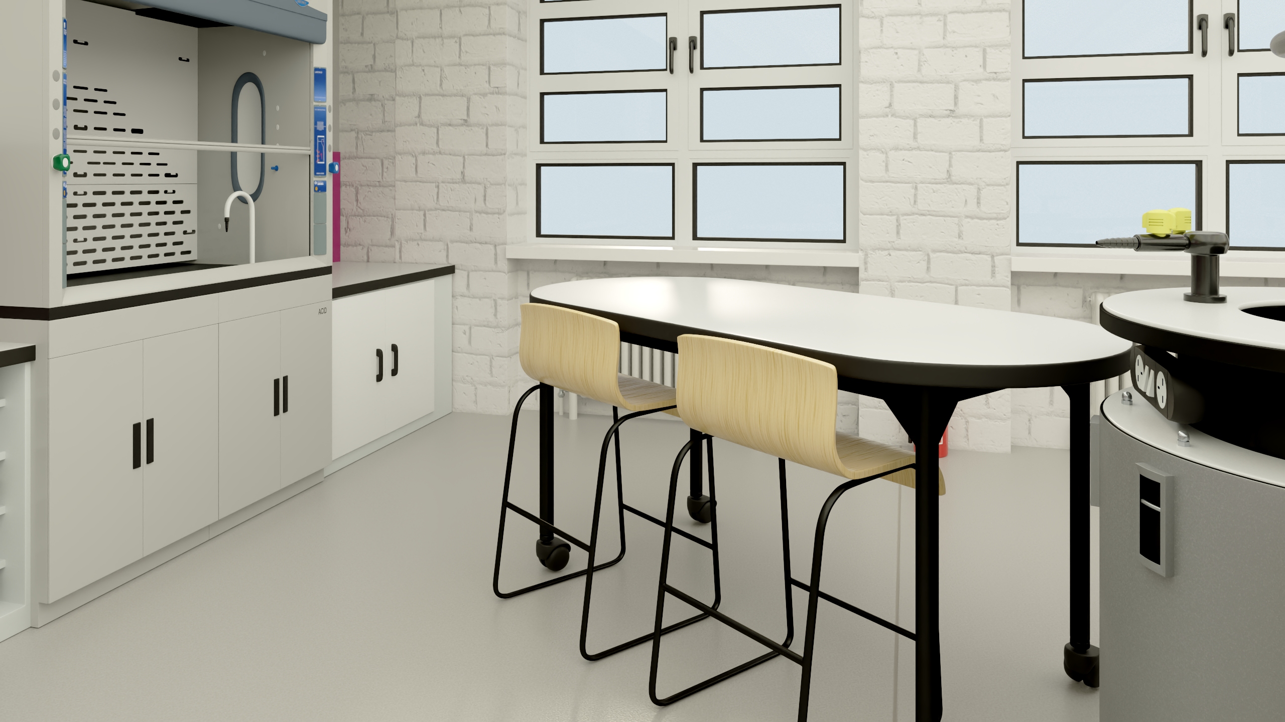 Modern Interior of the School Chemistry Classroom 3D model