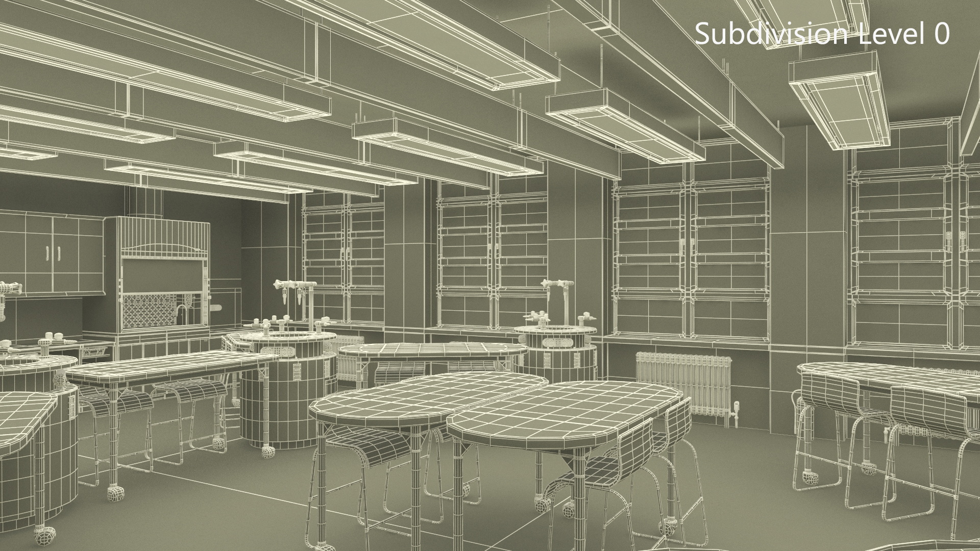 Modern Interior of the School Chemistry Classroom 3D model