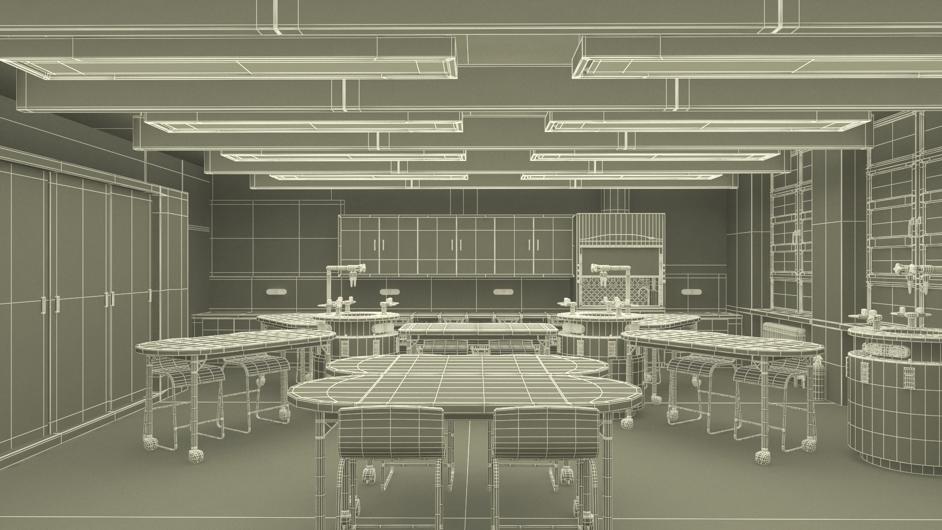Modern Interior of the School Chemistry Classroom 3D model