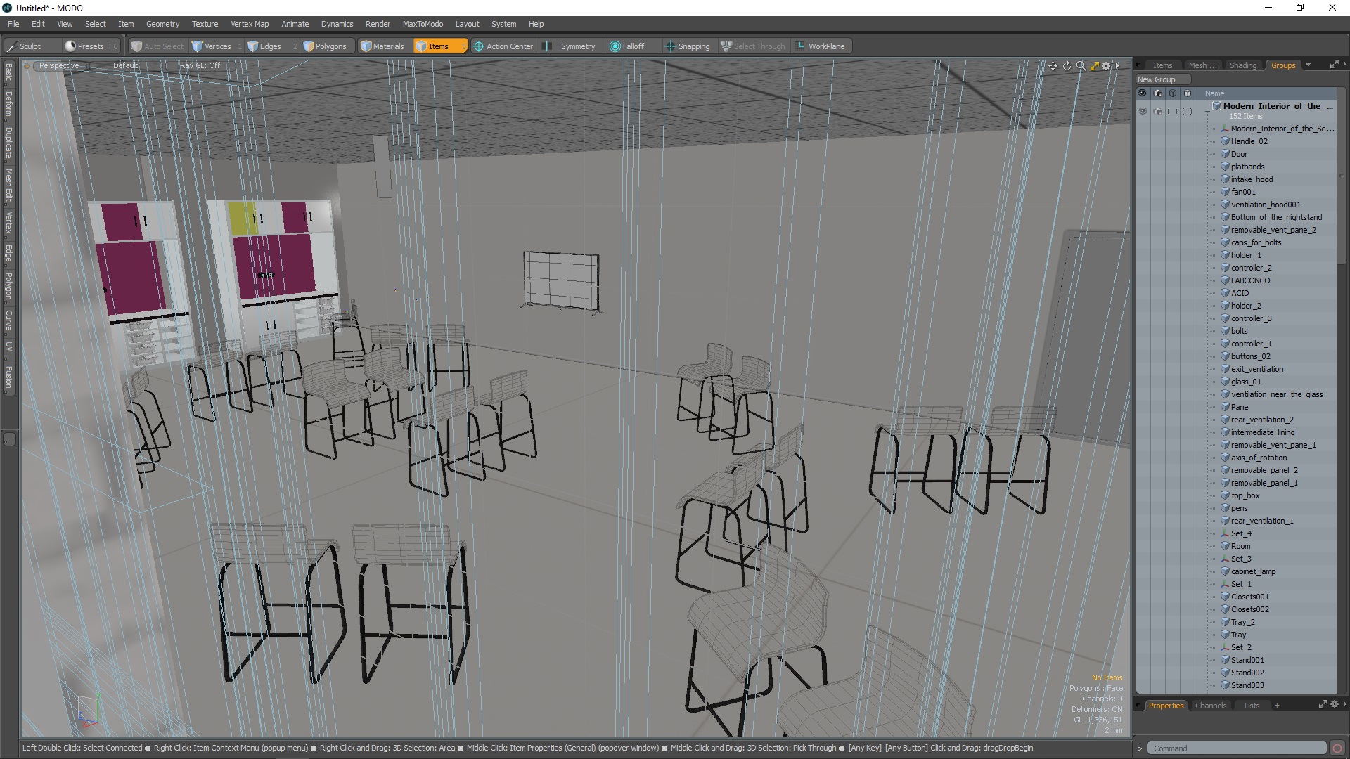 Modern Interior of the School Chemistry Classroom 3D model