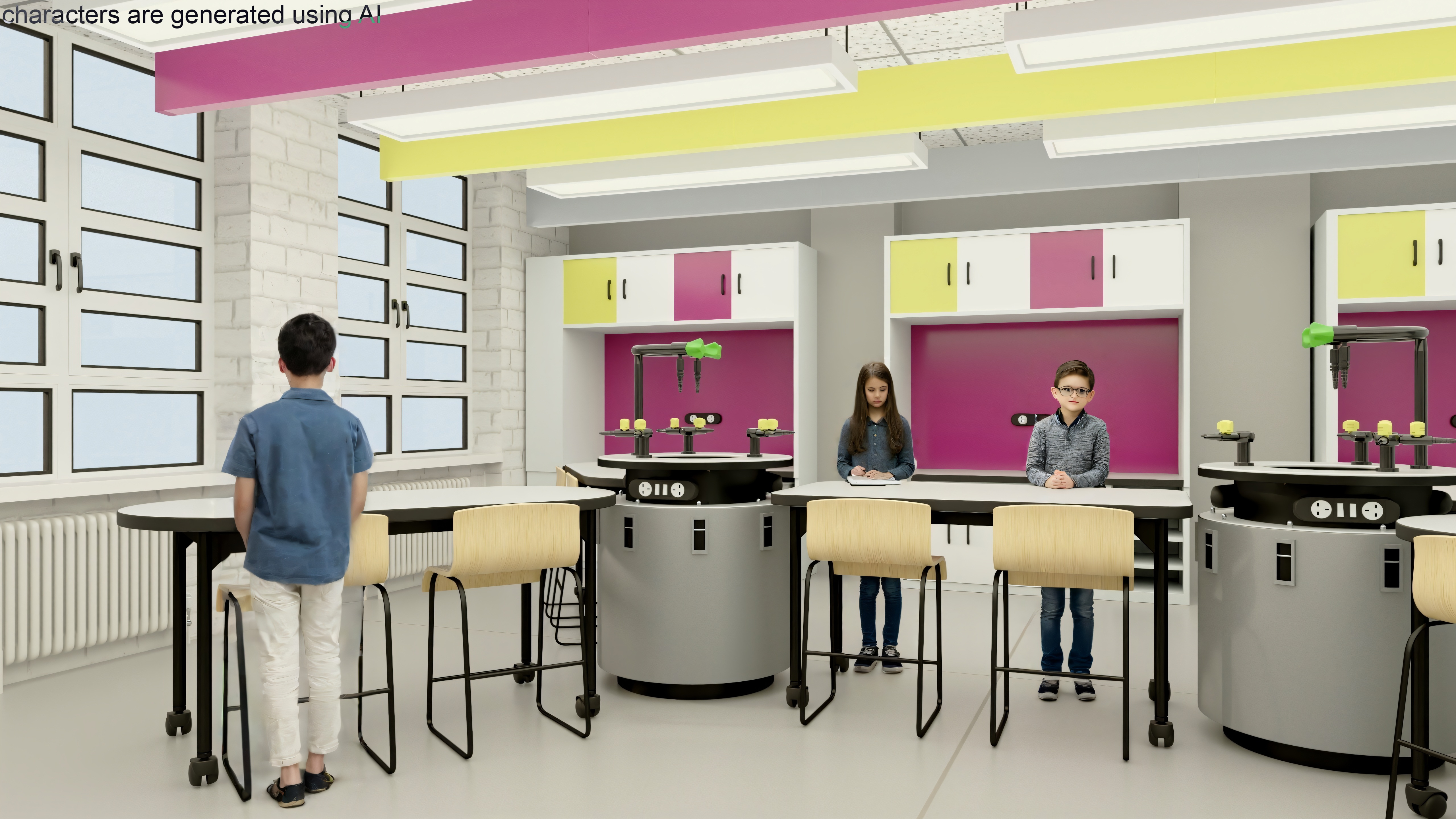 Modern Interior of the School Chemistry Classroom 3D model