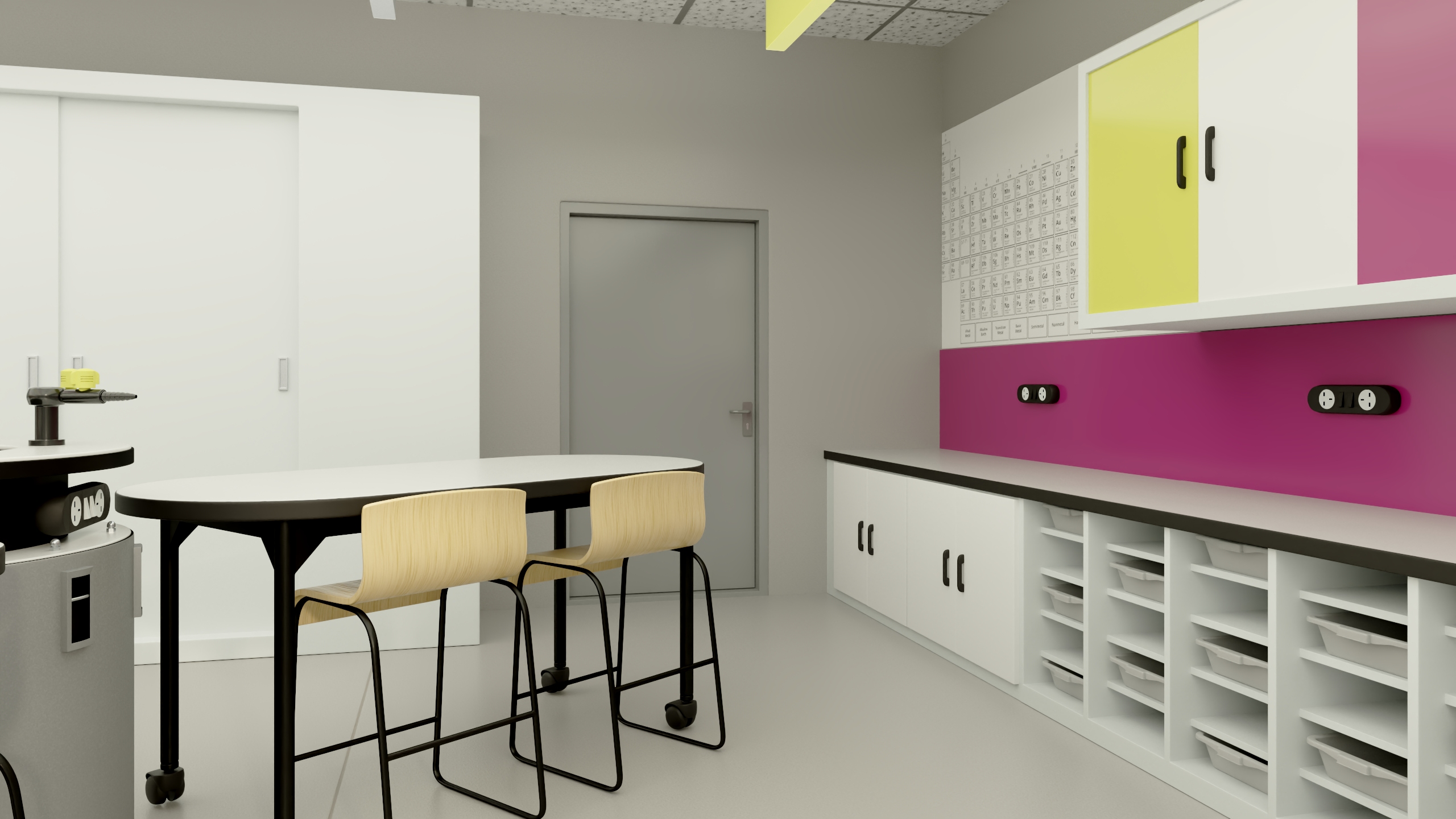 Modern Interior of the School Chemistry Classroom 3D model