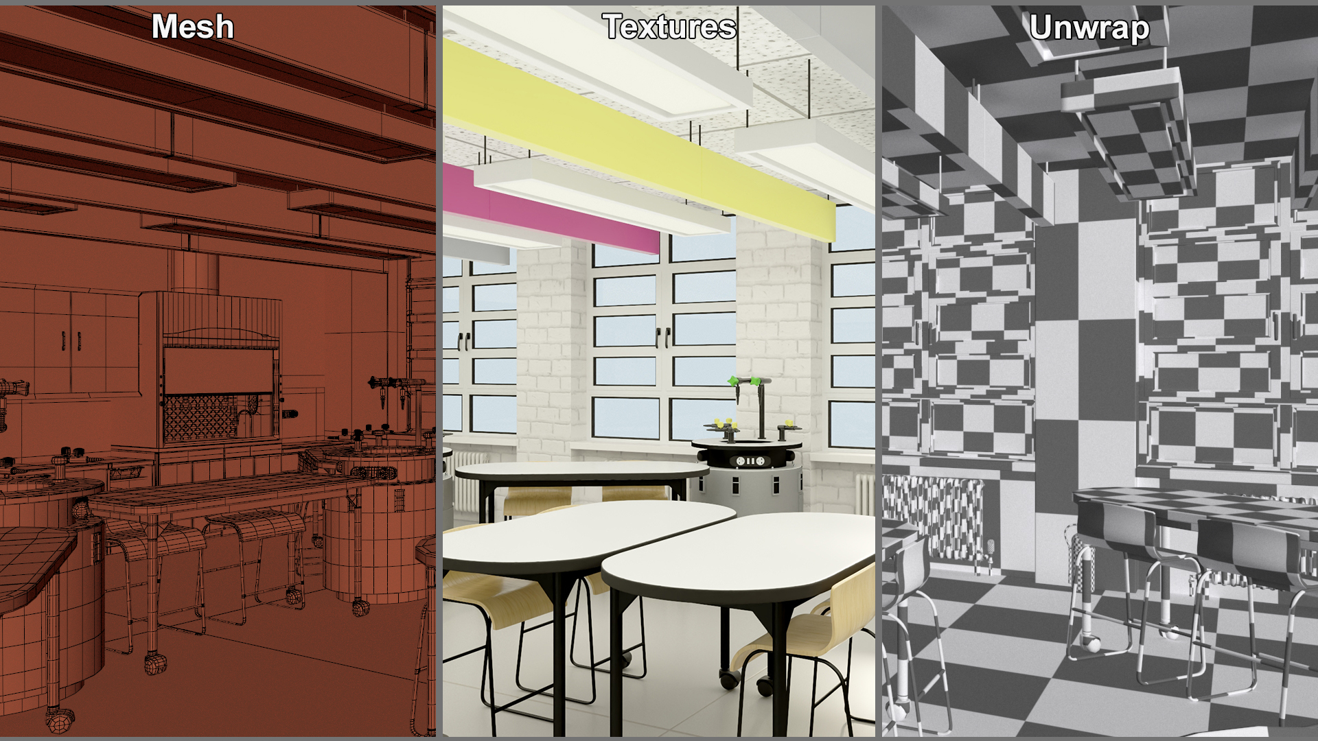 Modern Interior of the School Chemistry Classroom 3D model