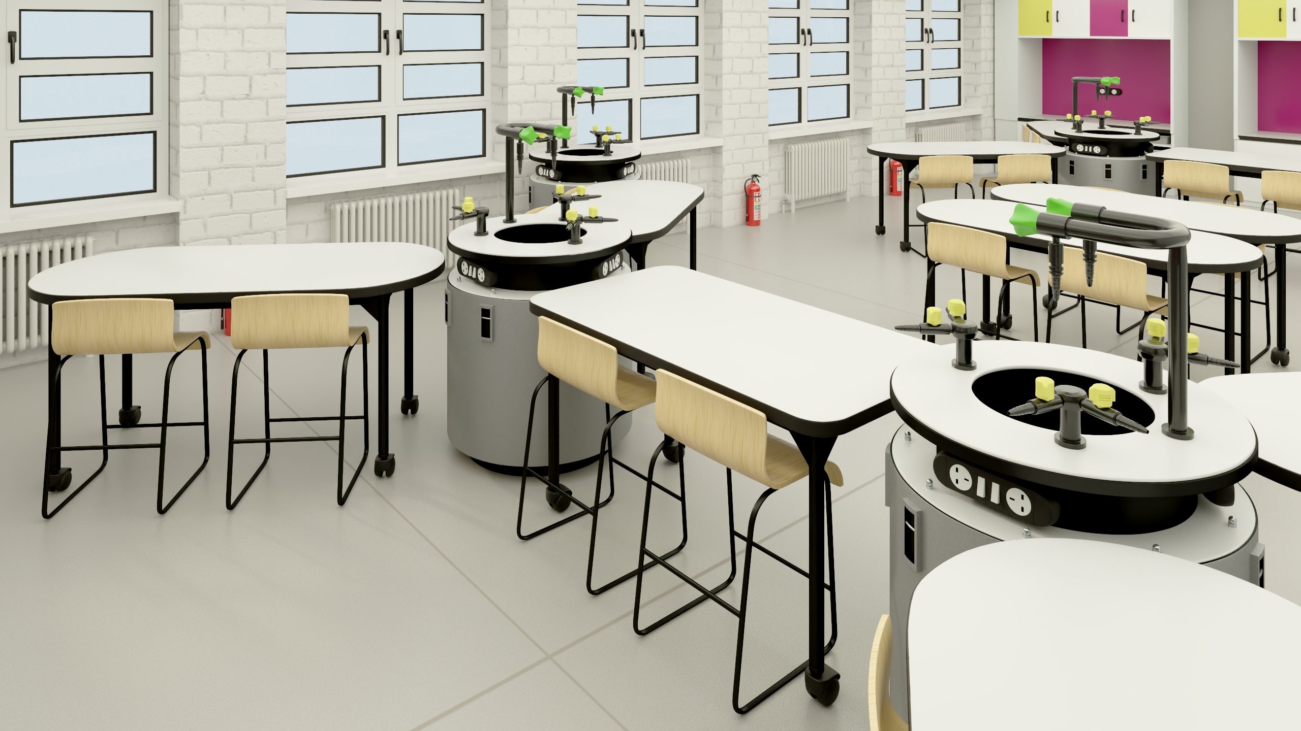 Modern Interior of the School Chemistry Classroom 3D model