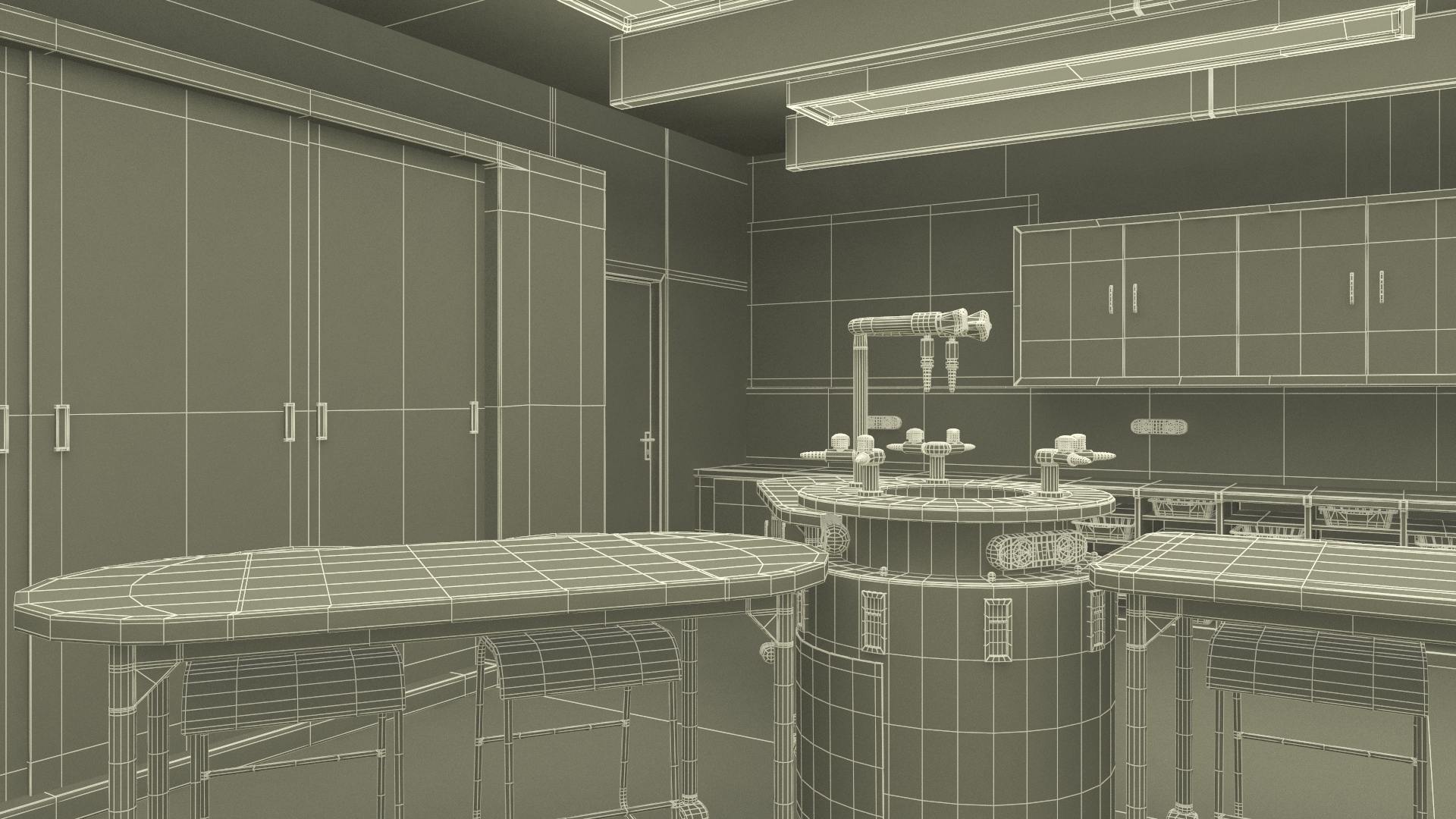 Modern Interior of the School Chemistry Classroom 3D model