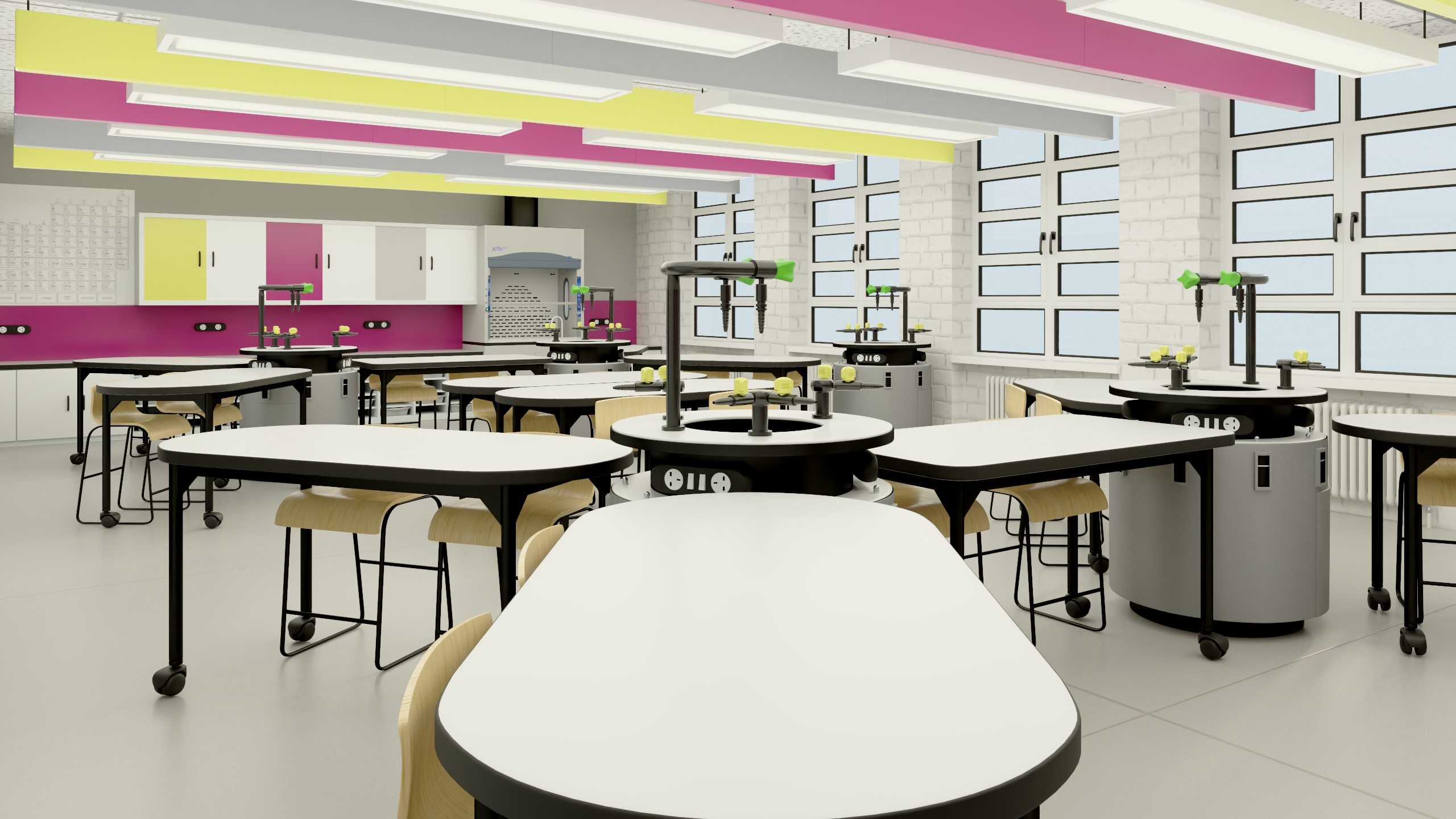 Modern Interior of the School Chemistry Classroom 3D model