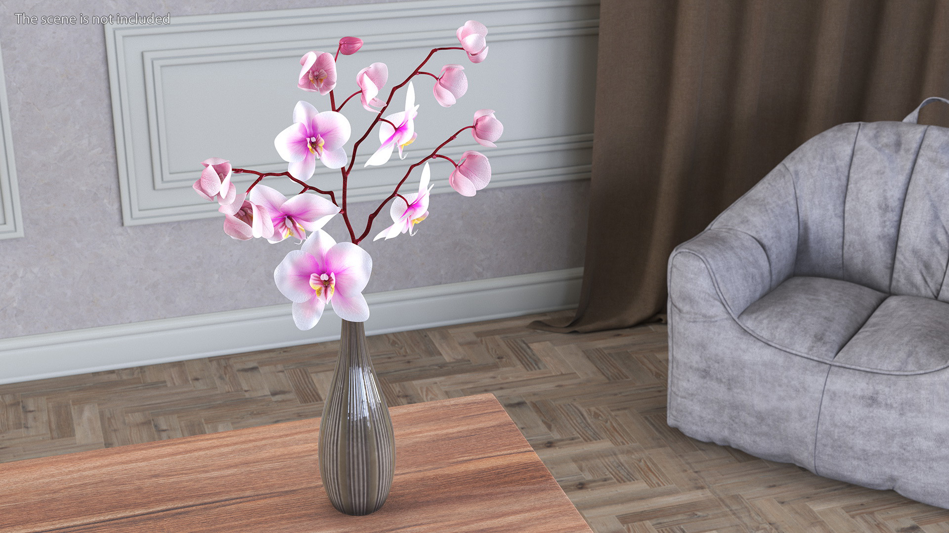 Phalaenopsis Orchid Tall Ceramic Vase 3D