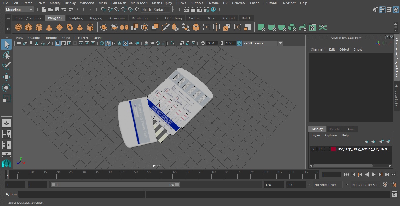 3D model One Step Drug Testing Kit Used