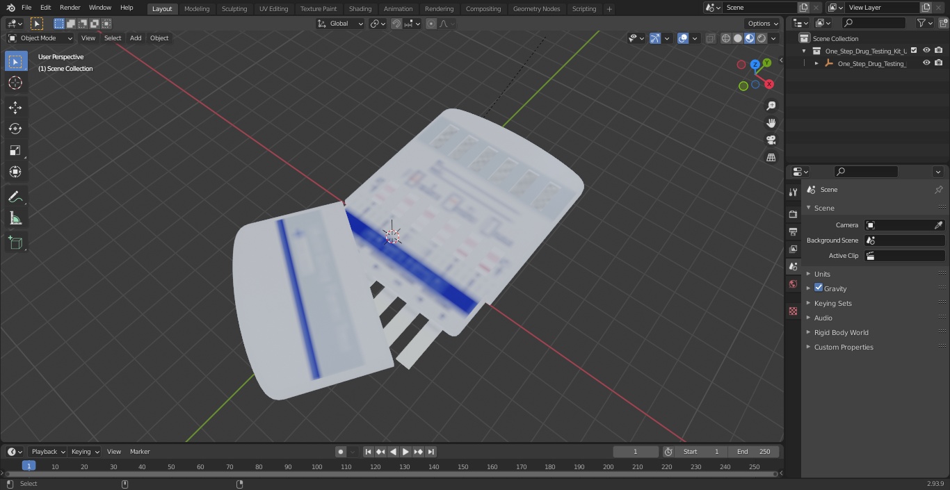 3D model One Step Drug Testing Kit Used