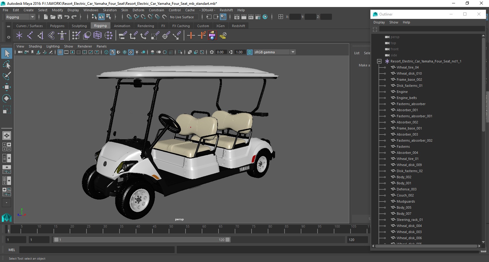 3D Resort Electric Car Yamaha Four Seat