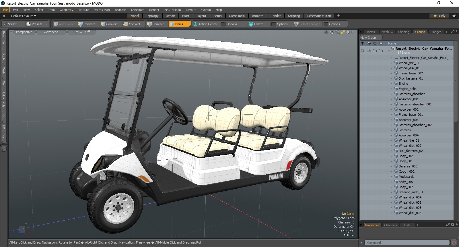 3D Resort Electric Car Yamaha Four Seat