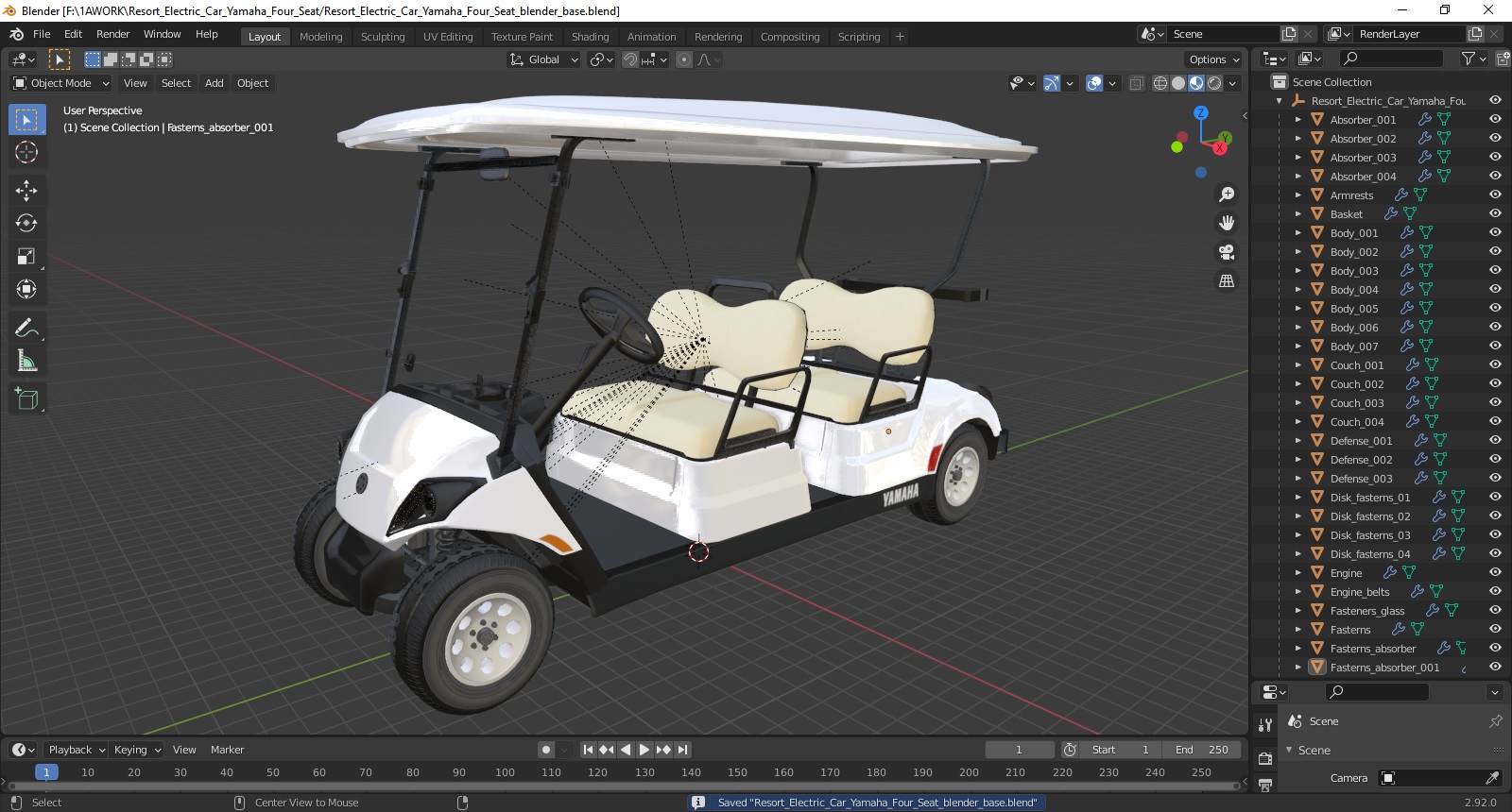 3D Resort Electric Car Yamaha Four Seat
