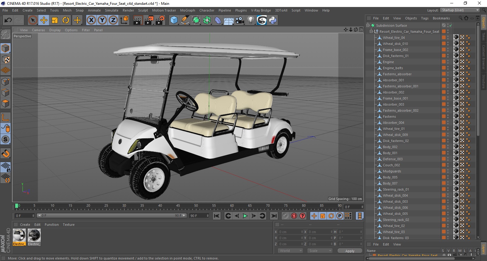 3D Resort Electric Car Yamaha Four Seat