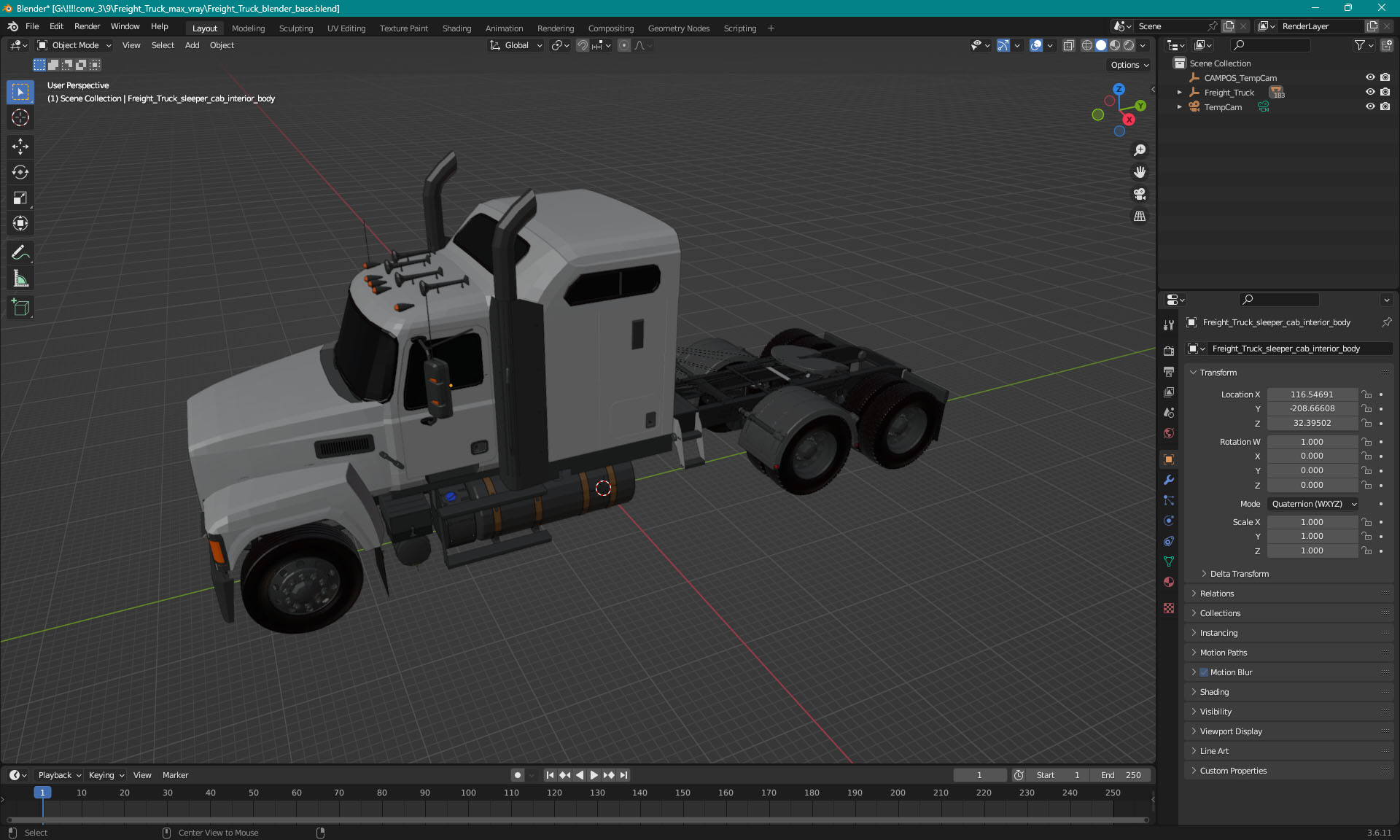 3D Freight Truck model