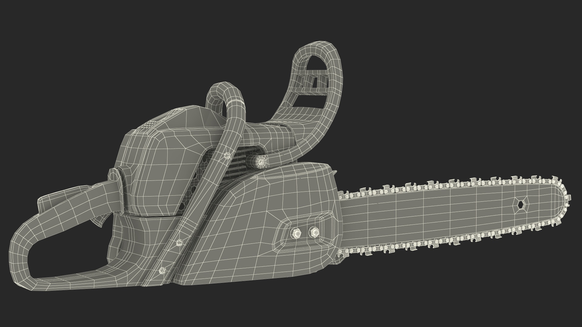 3D Gas Chainsaw Green Case model
