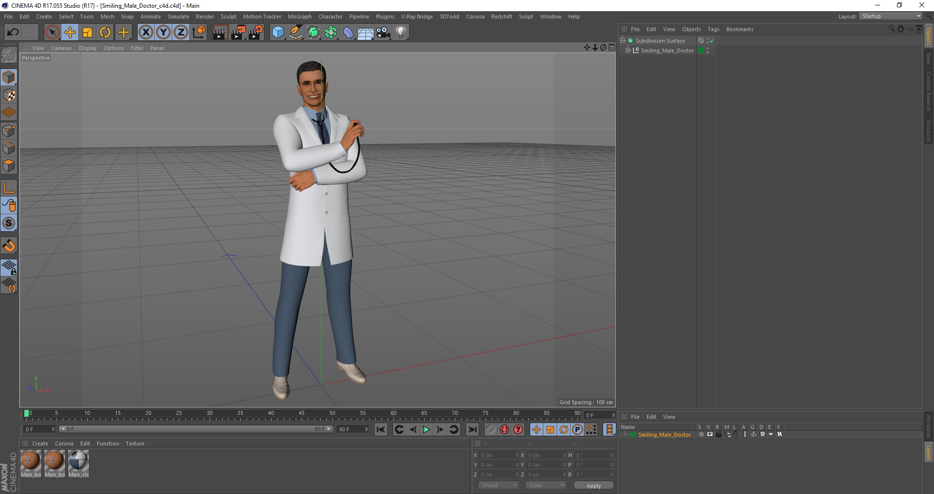 Smiling Male Doctor 3D model