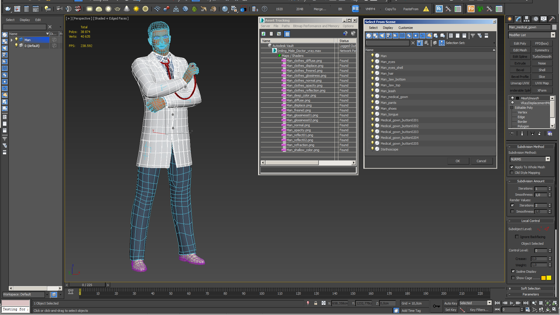 Smiling Male Doctor 3D model