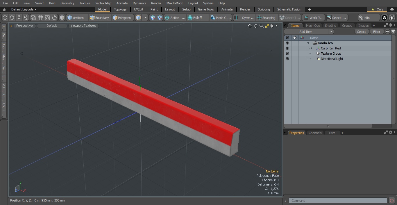 3D Curb 3m Red