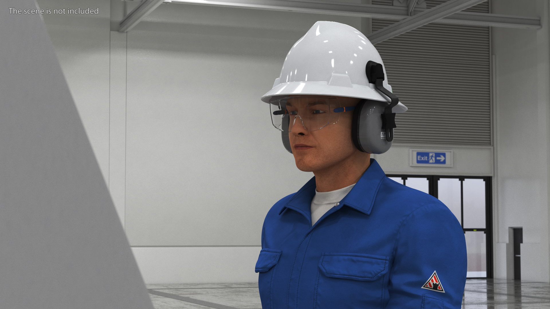 3D Engineer Takes Reading from Computer Center model