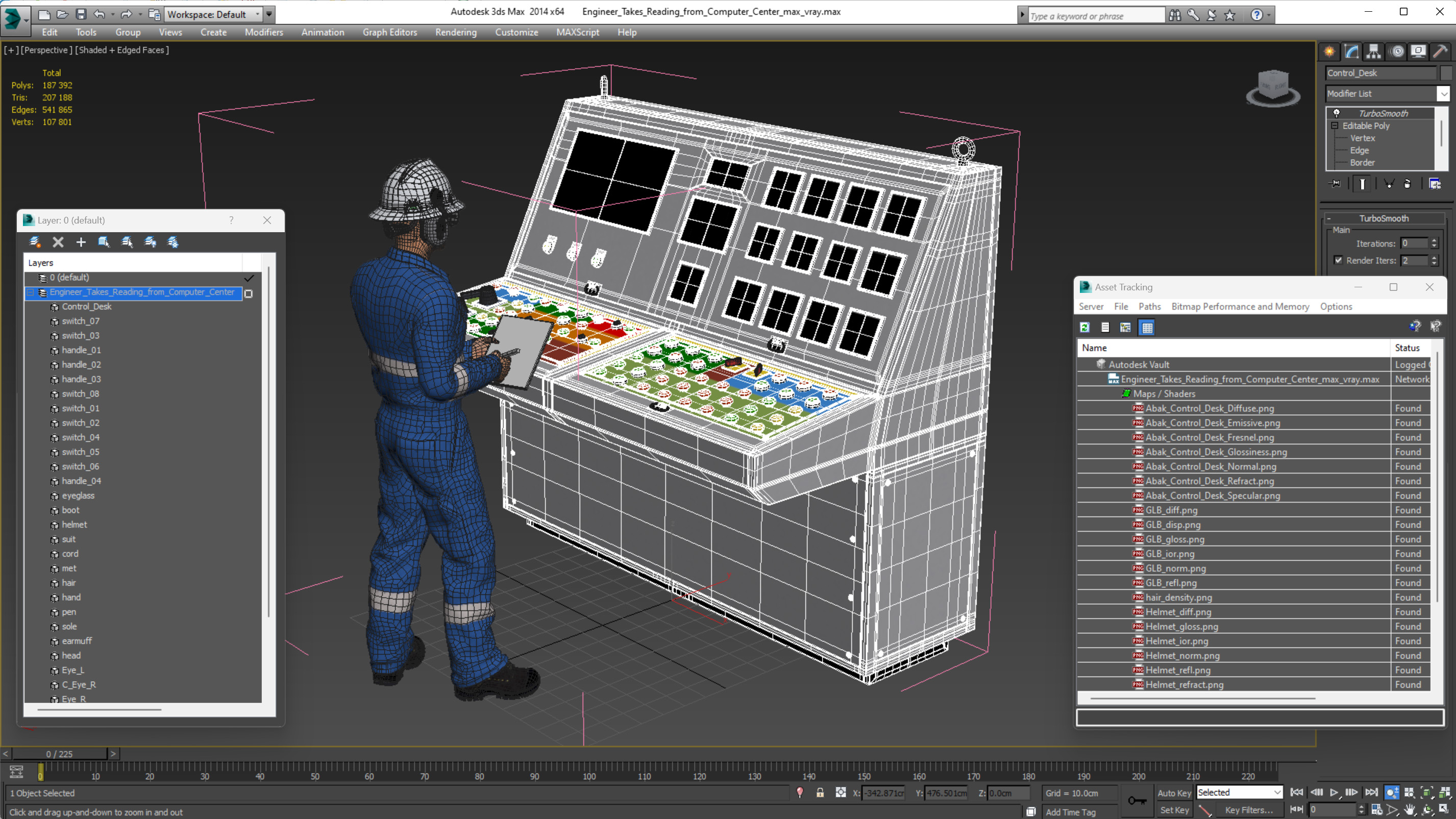 3D Engineer Takes Reading from Computer Center model