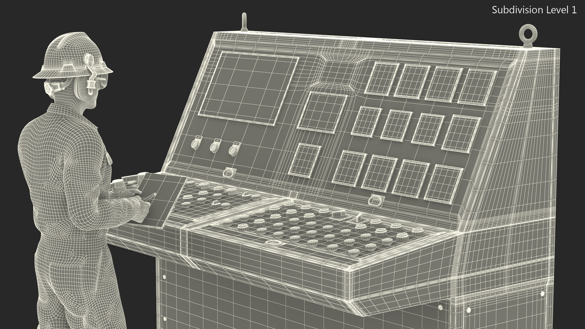 3D Engineer Takes Reading from Computer Center model