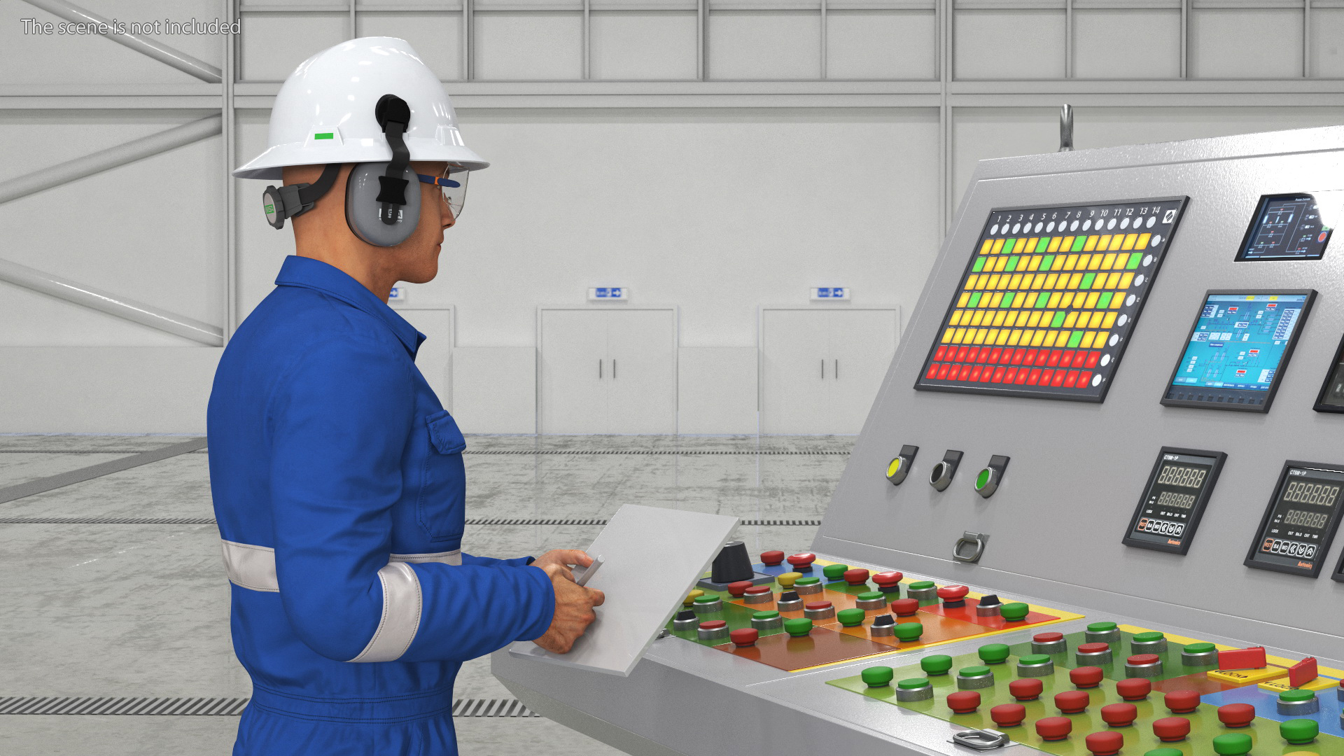 3D Engineer Takes Reading from Computer Center model