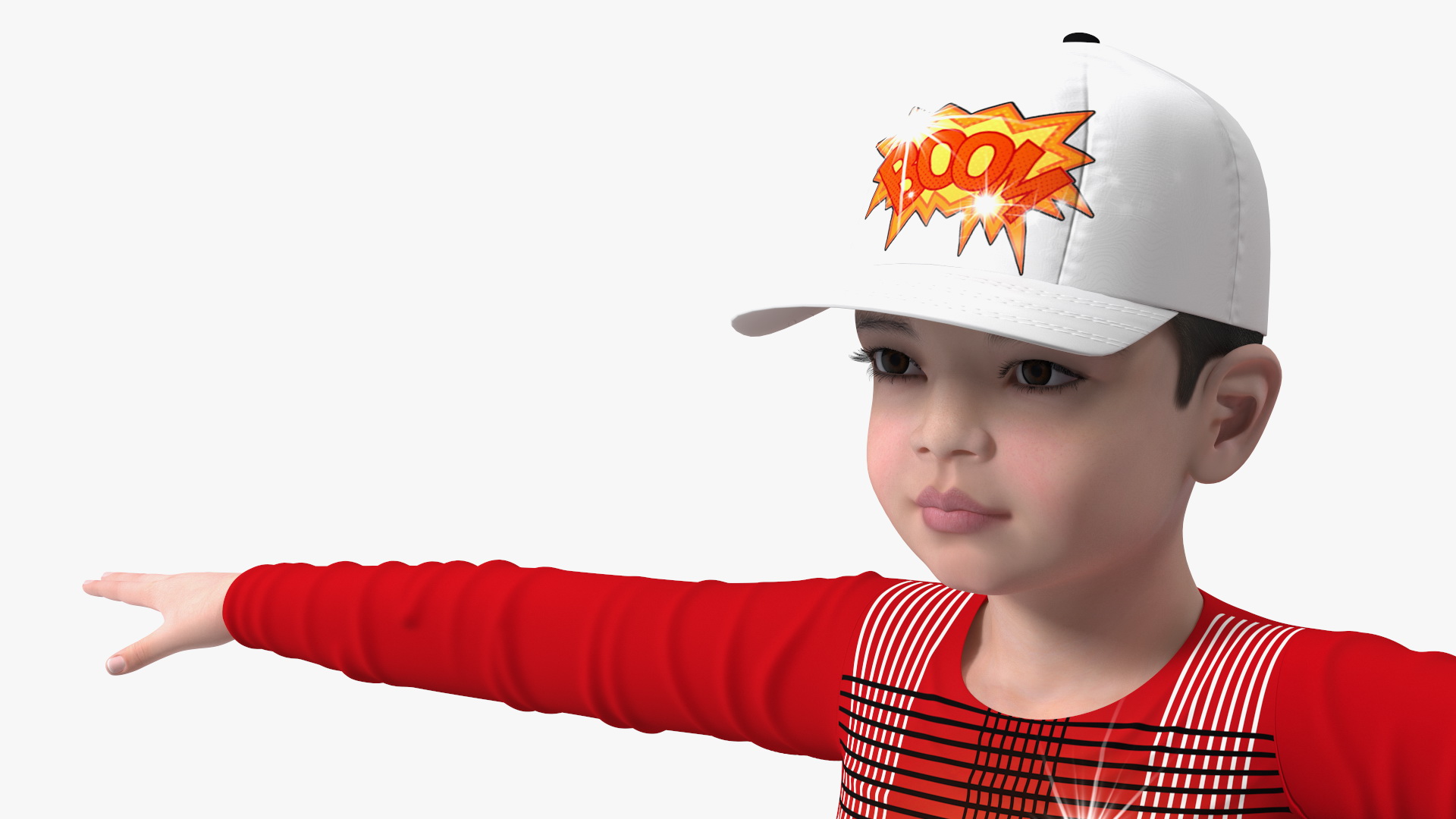 3D model Asian Child Boy Street Style T-pose