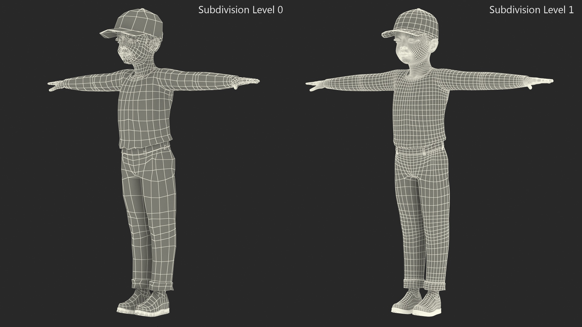 3D model Asian Child Boy Street Style T-pose