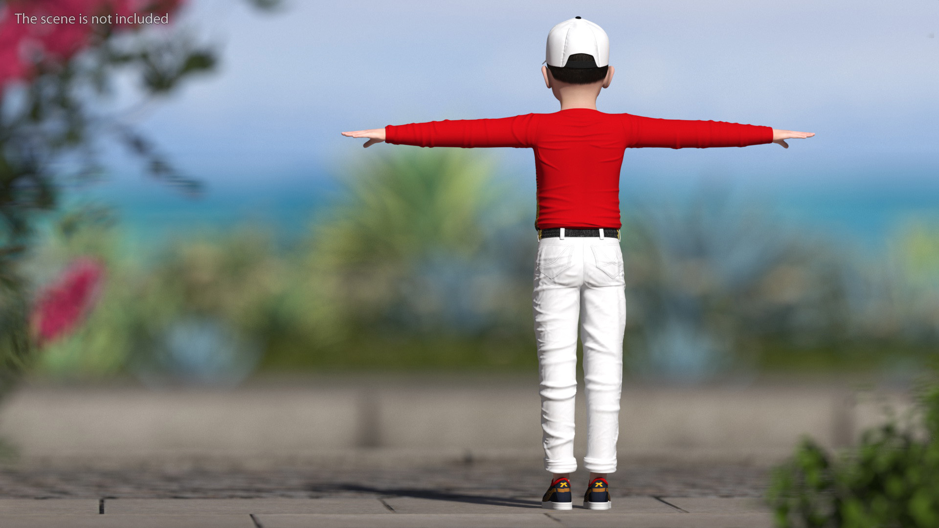 3D model Asian Child Boy Street Style T-pose