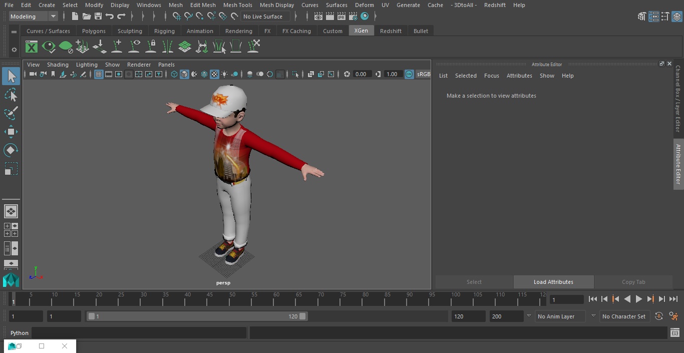 3D model Asian Child Boy Street Style T-pose