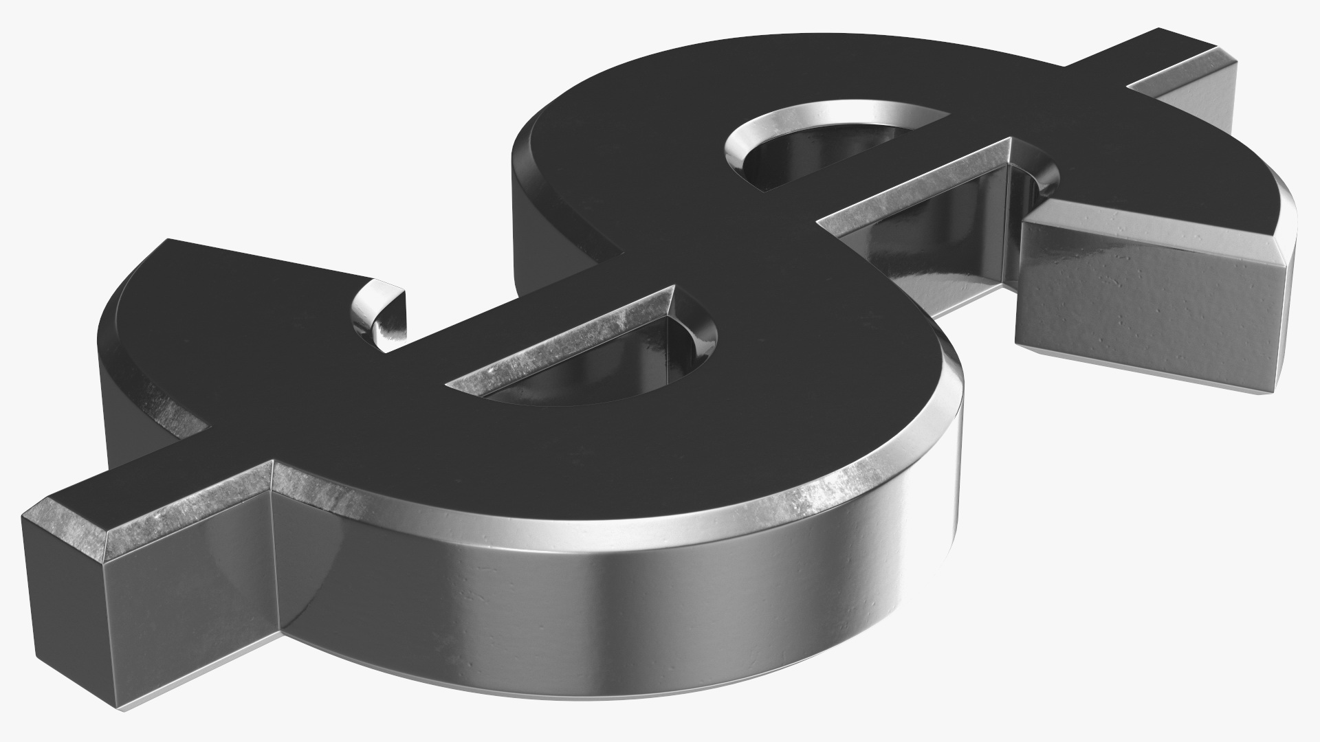 US Dollar Currency Symbol Silver 3D
