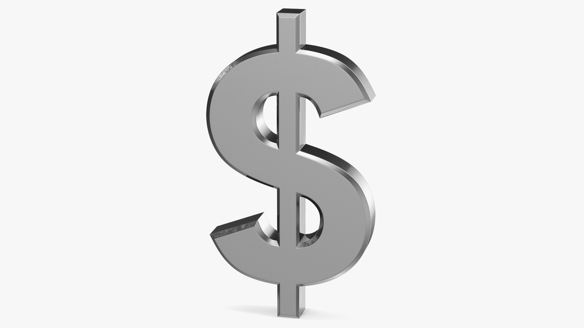 US Dollar Currency Symbol Silver 3D