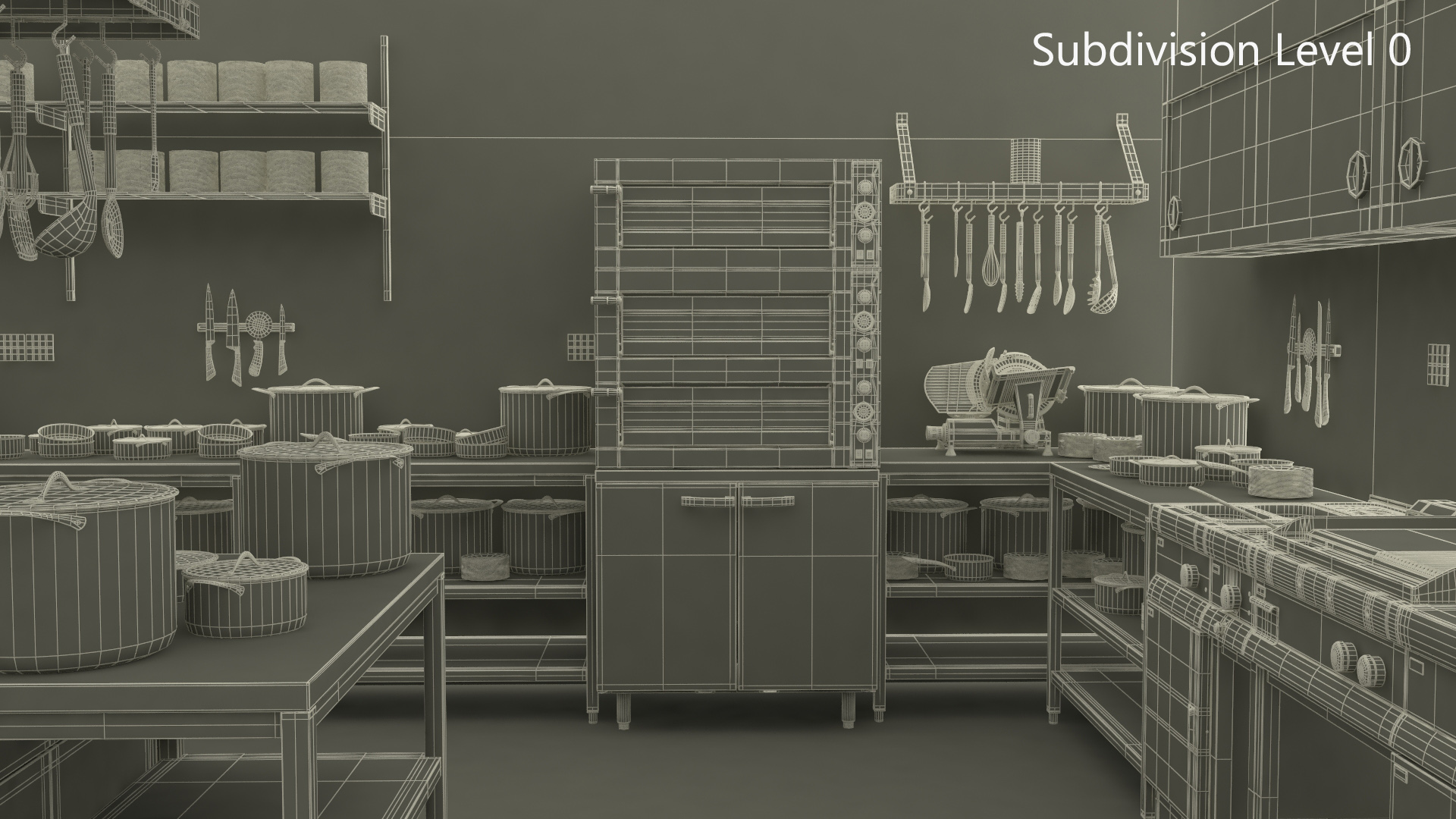 3D model Commercial Restaurant Kitchen Lights Off