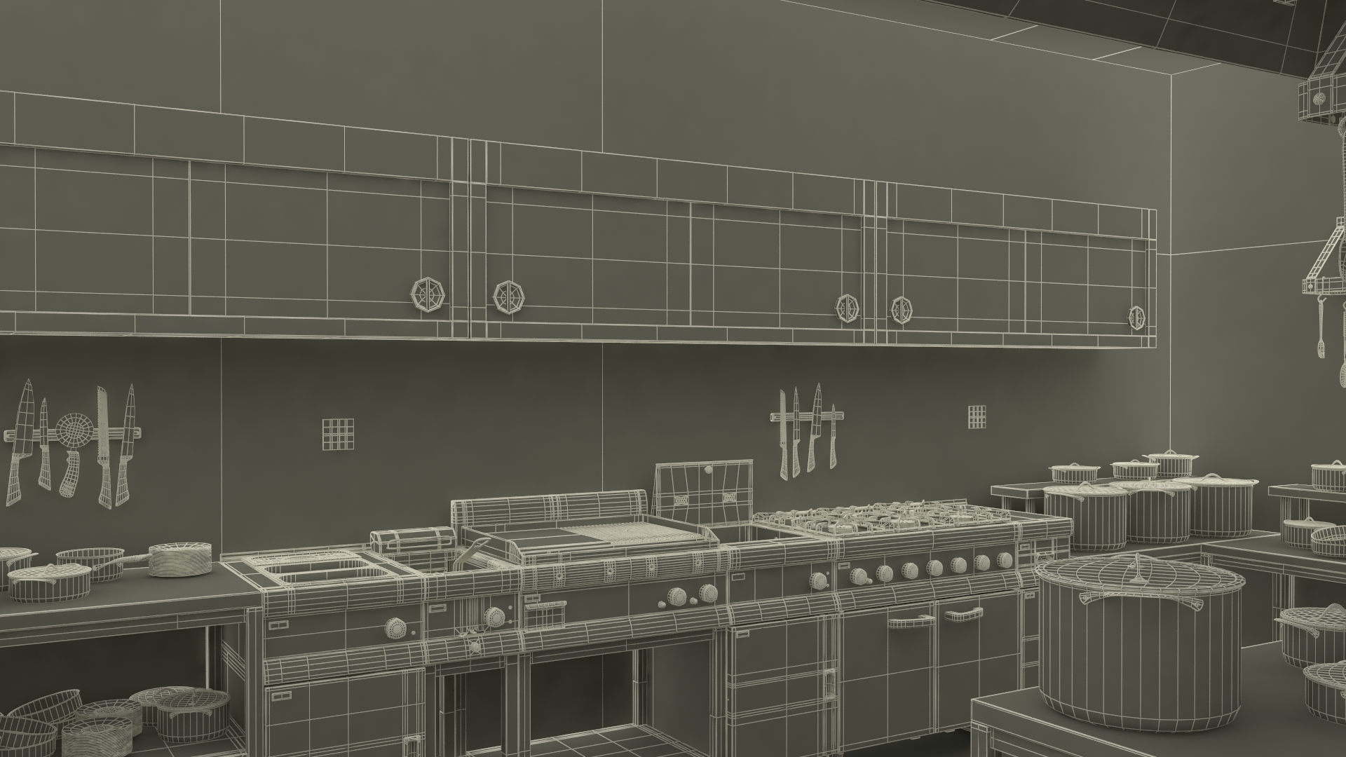 3D model Commercial Restaurant Kitchen Lights Off