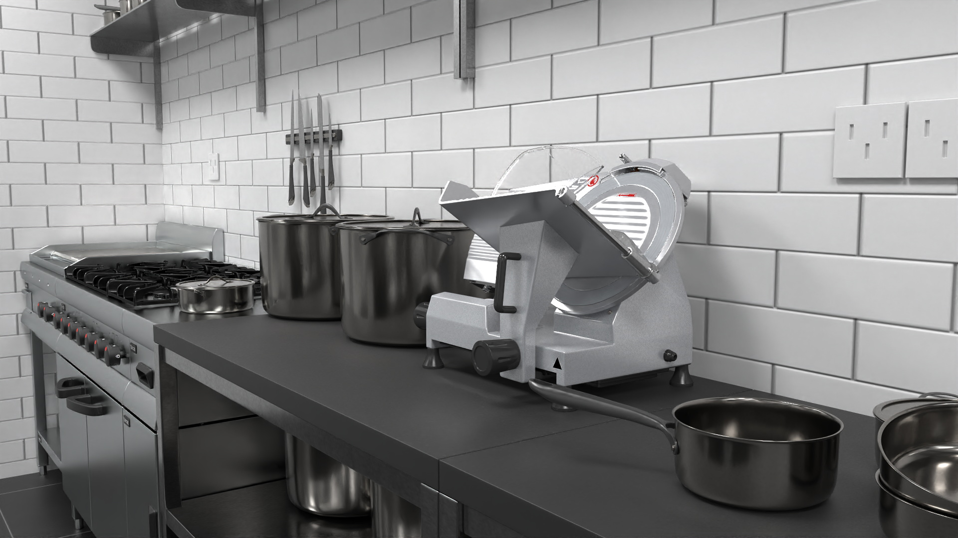 3D model Commercial Restaurant Kitchen Lights Off