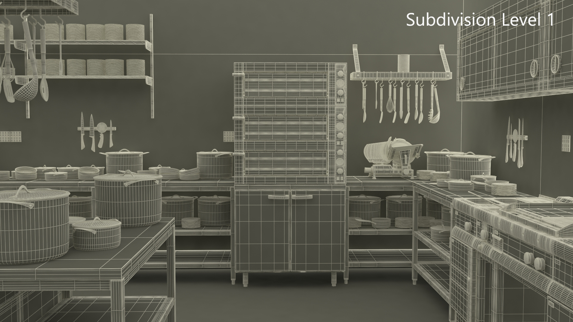 3D model Commercial Restaurant Kitchen Lights Off